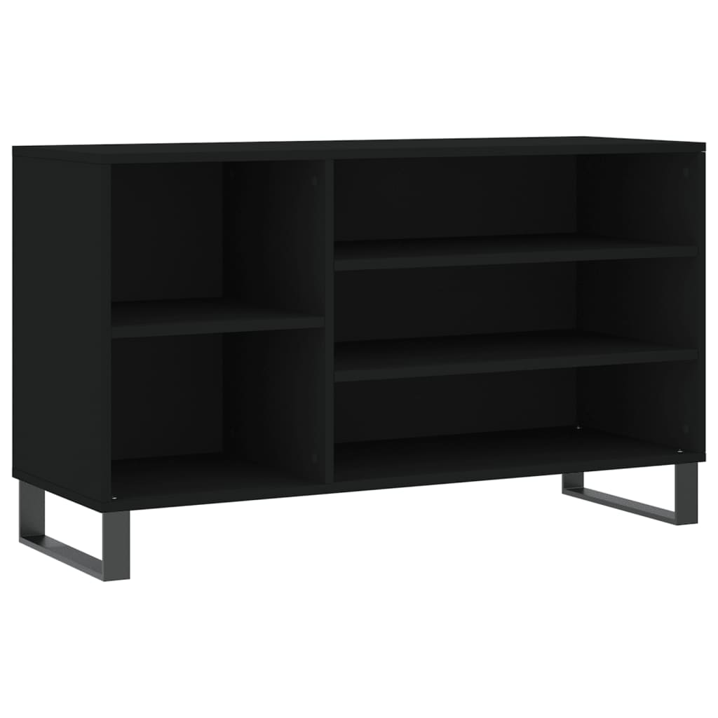 fekete szerelt fa cipősszekrény 102x36x60 cm