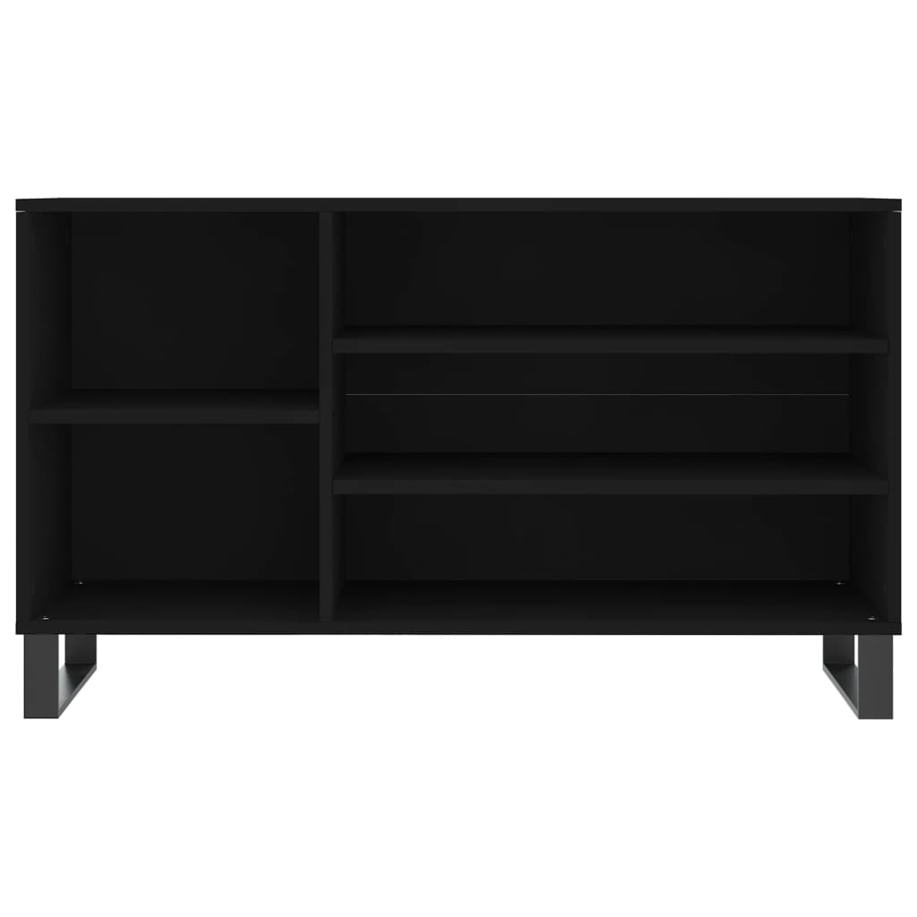 fekete szerelt fa cipősszekrény 102x36x60 cm