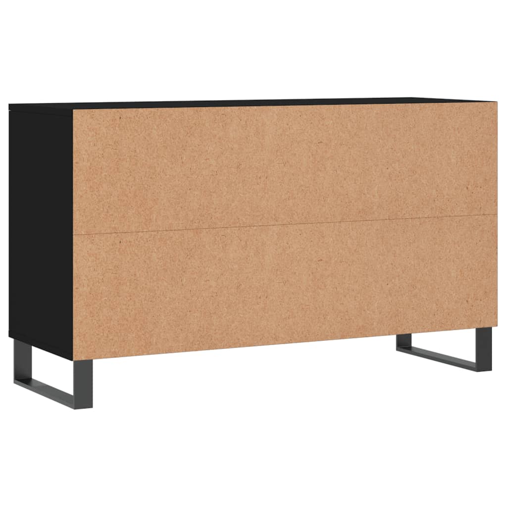 fekete szerelt fa cipősszekrény 102x36x60 cm