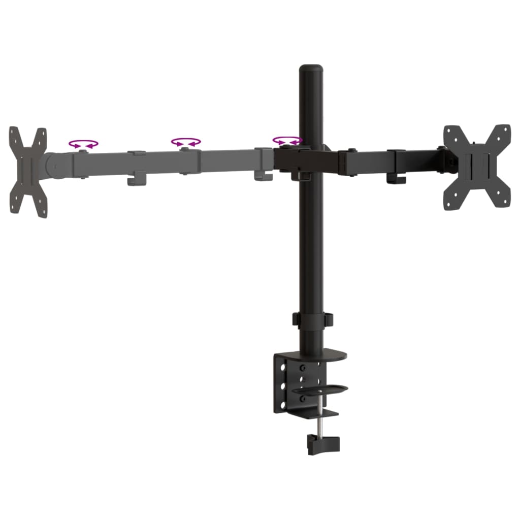 fekete acél monitorállvány VESA 75/100 mm