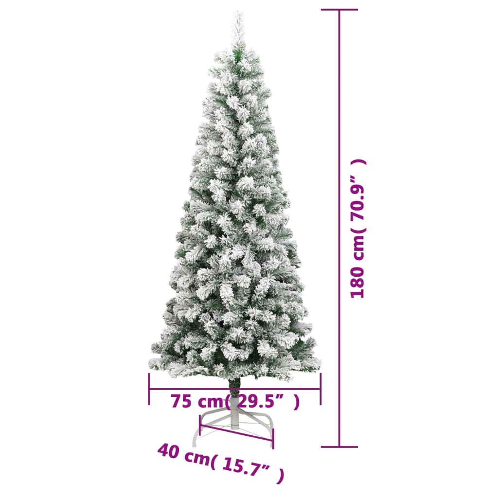 csuklópántos műkarácsonyfa hóval 180 cm