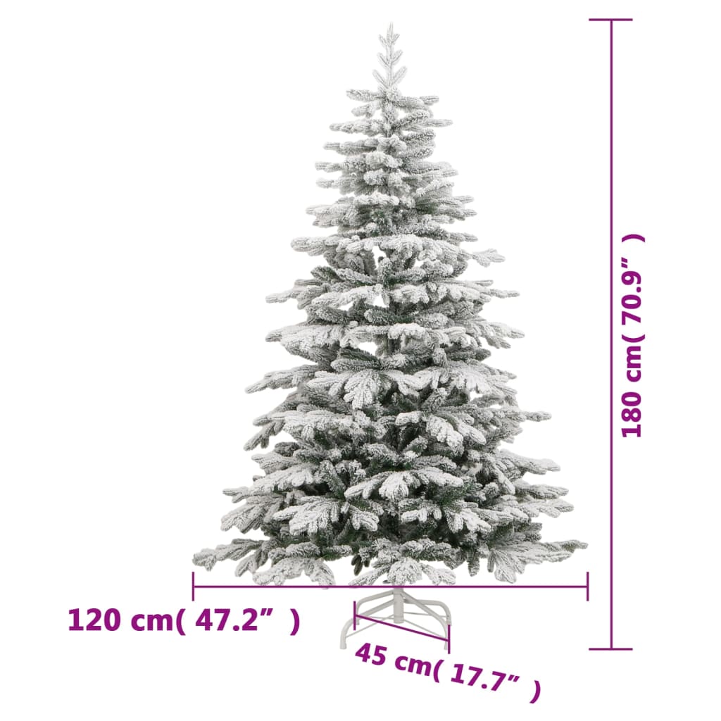csuklópántos műkarácsonyfa hóval 180 cm