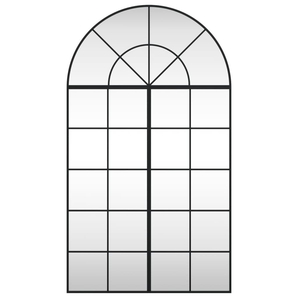 fekete ívelt vas fali tükör 80x140 cm