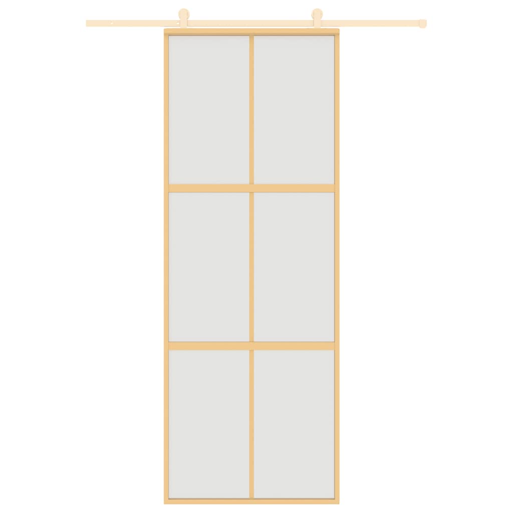 aranyszínű ESG tejüveg és alumínium tolóajtó 76 x 205 cm