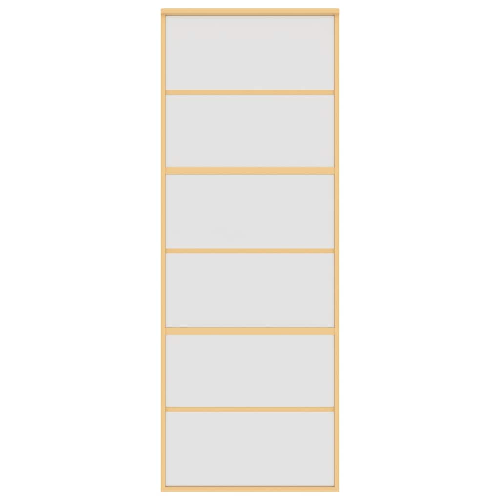 aranyszínű ESG tejüveg és alumínium tolóajtó 76 x 205 cm