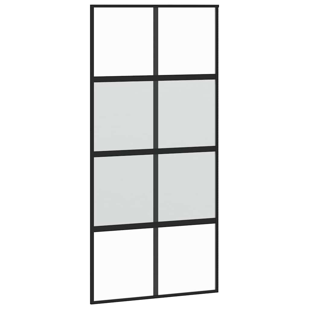 fekete edzett üveg és alumínium tolóajtó 102,5 x 205 cm