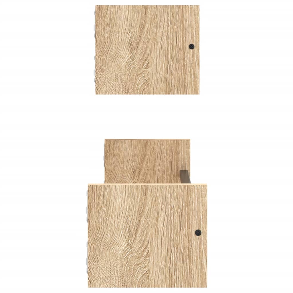 2 db sonoma tölgy fali polc rúddal 60 x 16 x 14 cm