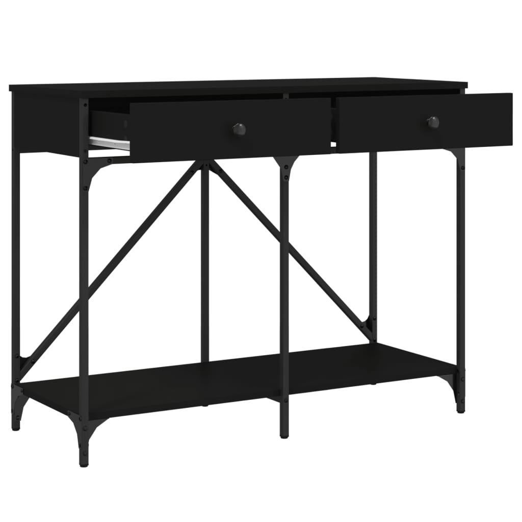 fekete szerelt fa tálalóasztal 100 x 39 x 78,5 cm