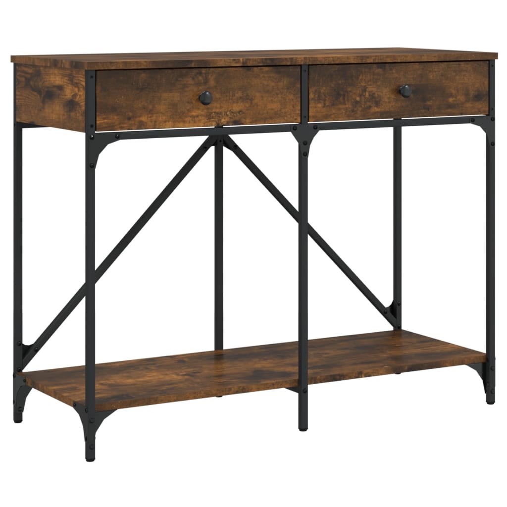 füstös tölgy színű szerelt fa tálalóasztal 100 x 39 x 78,5 cm