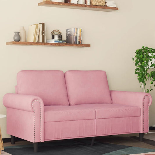 kétszemélyes rózsaszín bársony kanapé 120 cm