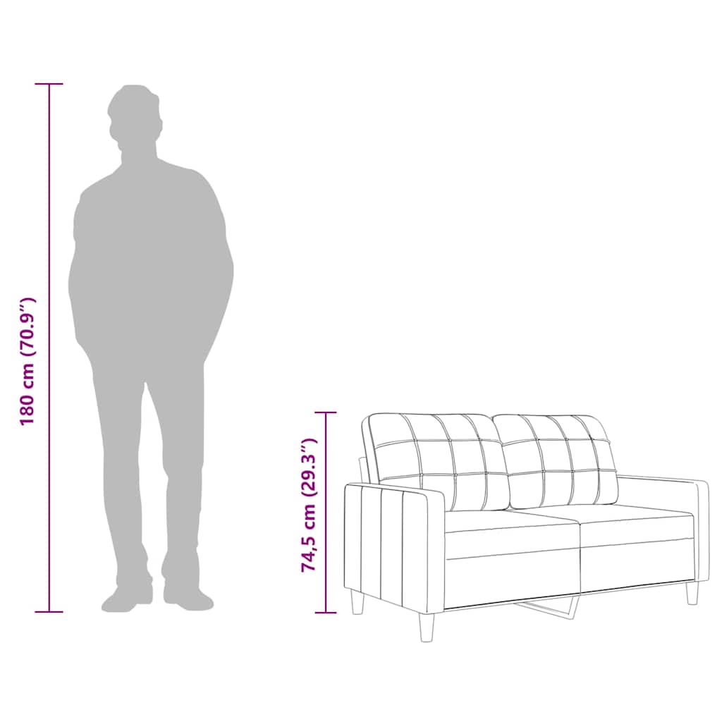 kétszemélyes sötétszürke szövetkanapé 140 cm