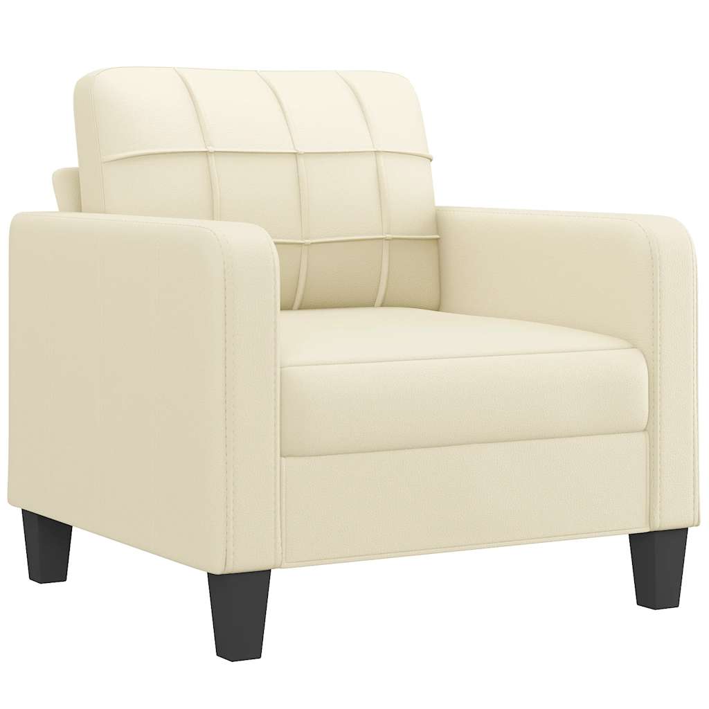 krémszínű műbőr kanapéfotel 60 cm