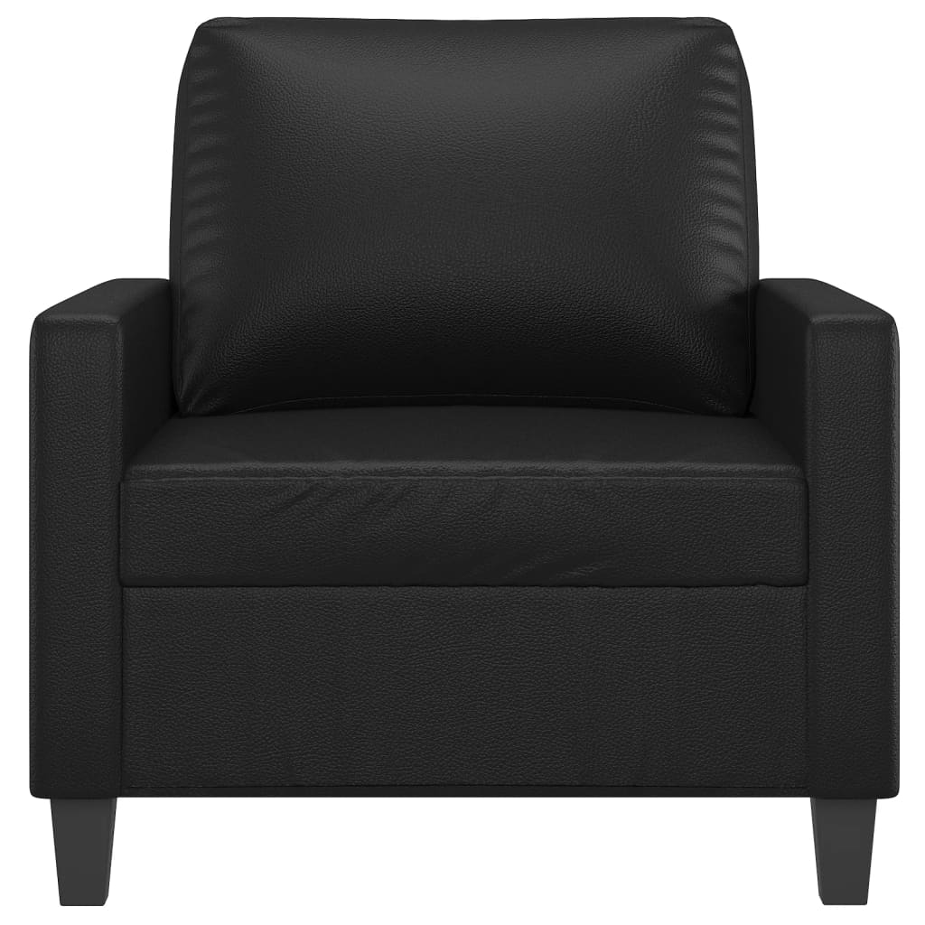 fekete műbőr kanapéfotel 60 cm