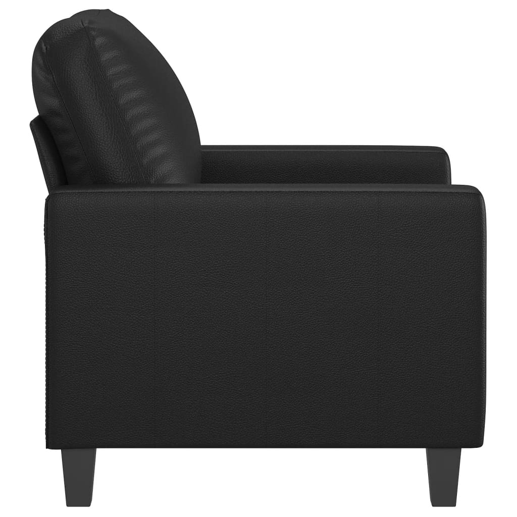 fekete műbőr kanapéfotel 60 cm
