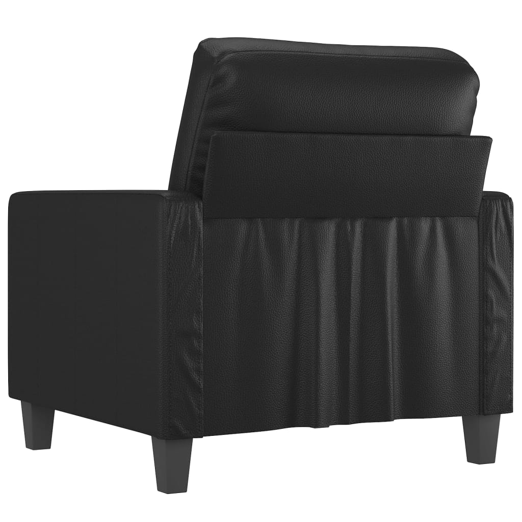 fekete műbőr kanapéfotel 60 cm