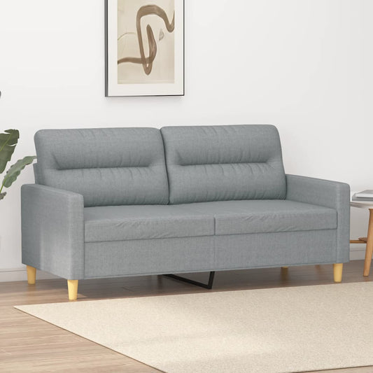 kétszemélyes világosszürke szövetkanapé 140 cm