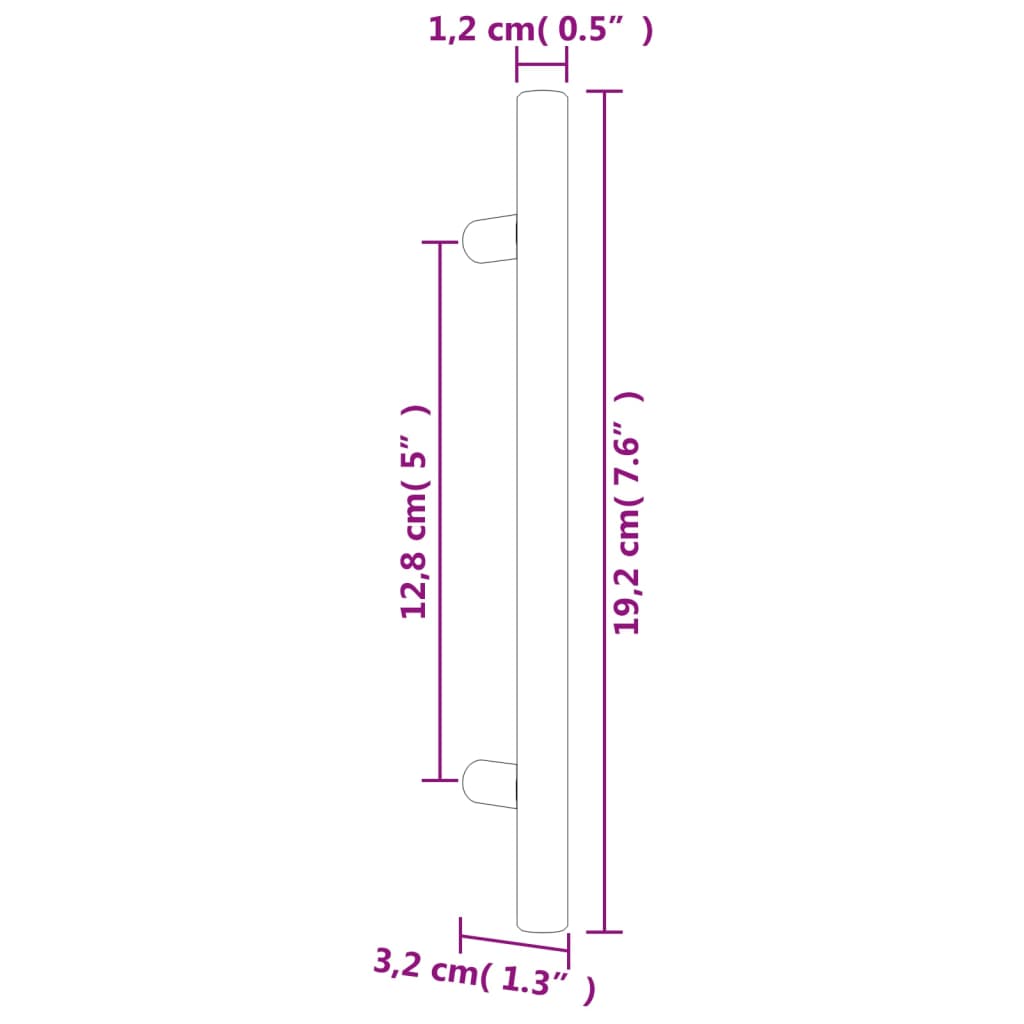 20 db ezüst rozsdamentes acél szekrényfogantyú 128 mm