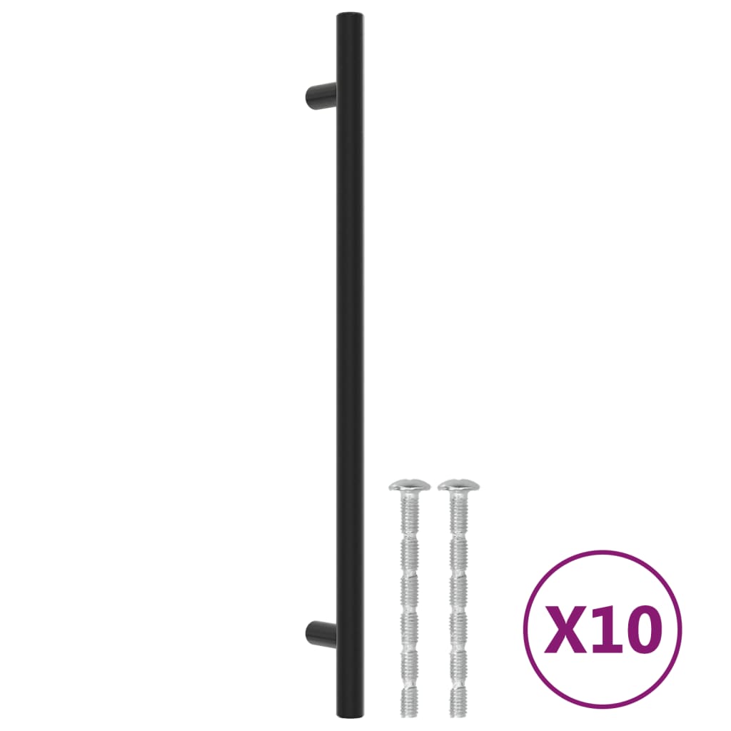 10 db fekete rozsdamentes acél szekrényfogantyú 224 mm