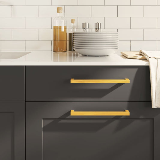 10 db aranyszínű rozsdamentes acél szekrényfogantyú 224 mm