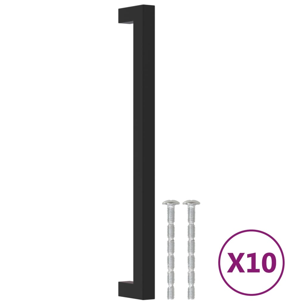 10 db fekete rozsdamentes acél szekrényfogantyú 224 mm