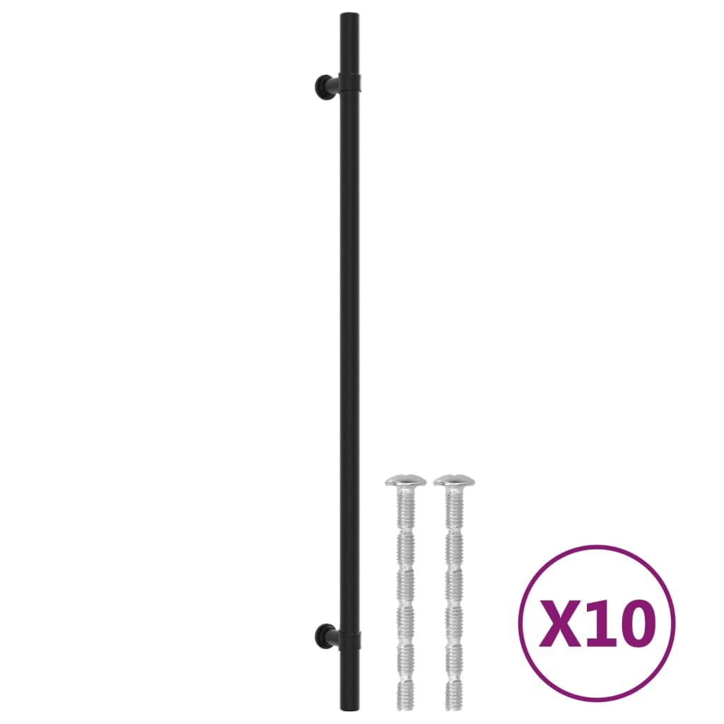 10 db fekete rozsdamentes acél szekrényfogantyú 320 mm