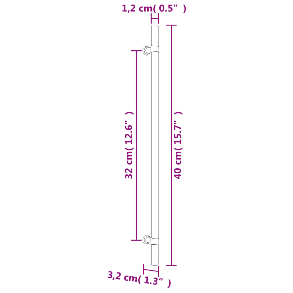 10 db fekete rozsdamentes acél szekrényfogantyú 320 mm