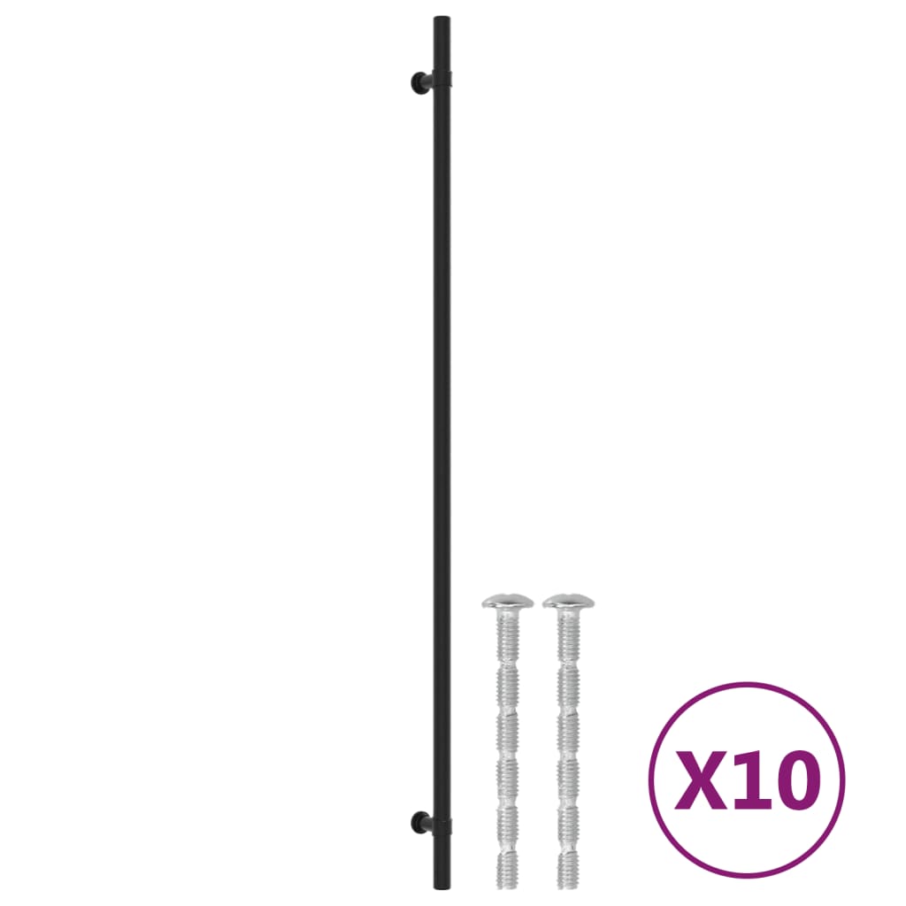10 db fekete rozsdamentes acél szekrényfogantyú 480 mm