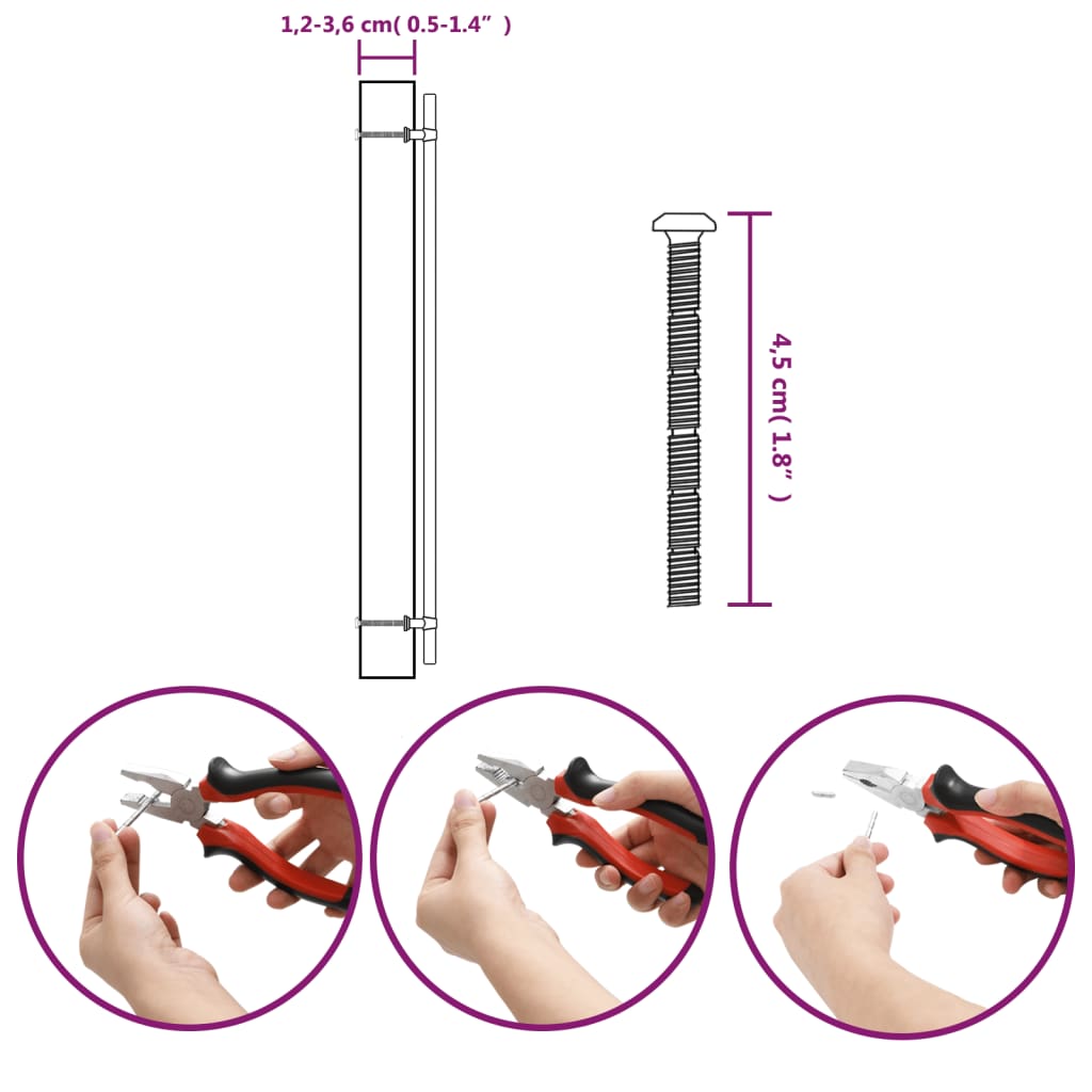 10 db fekete rozsdamentes acél szekrényfogantyú 480 mm