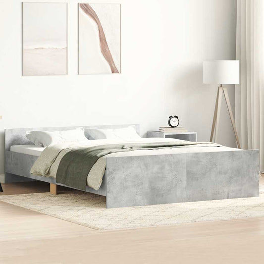 betonszürke ágykeret fej- és lábtámlával 120 x 200 cm