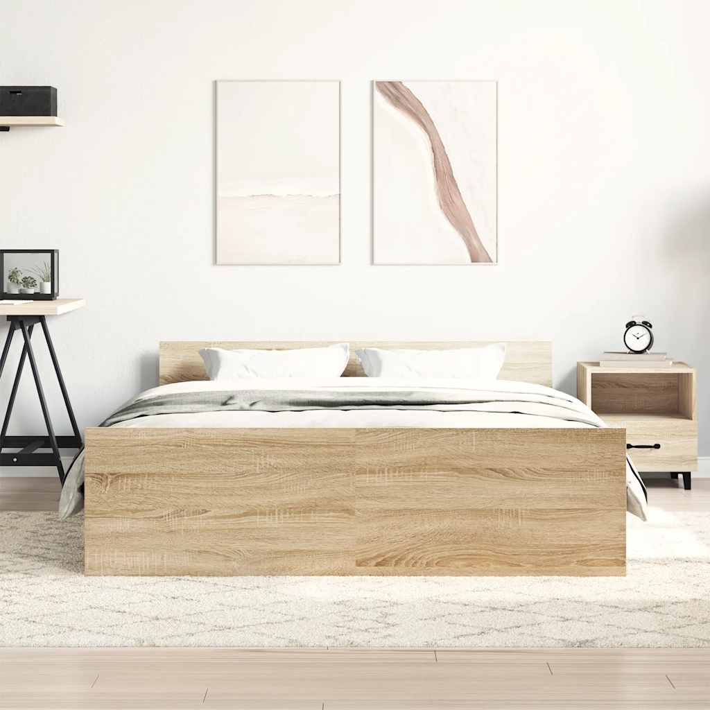 betonszürke ágykeret fej- és lábtámlával 120 x 190 cm
