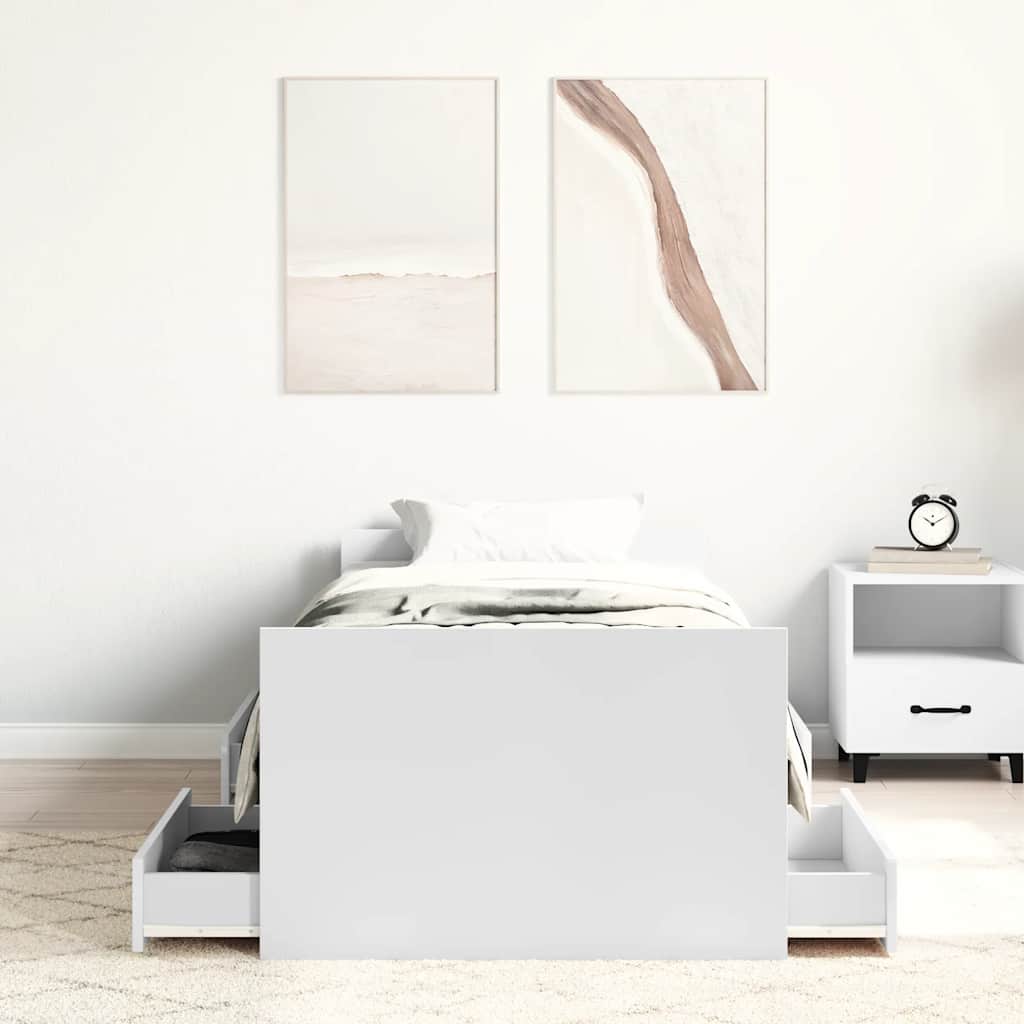 fehér ágykeret fej- és lábtámlával 100 x 200 cm