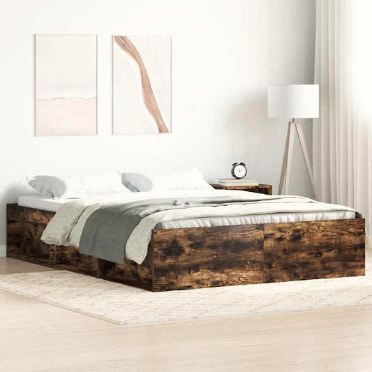 füstös tölgy színű ágykeret 140 x 200 cm