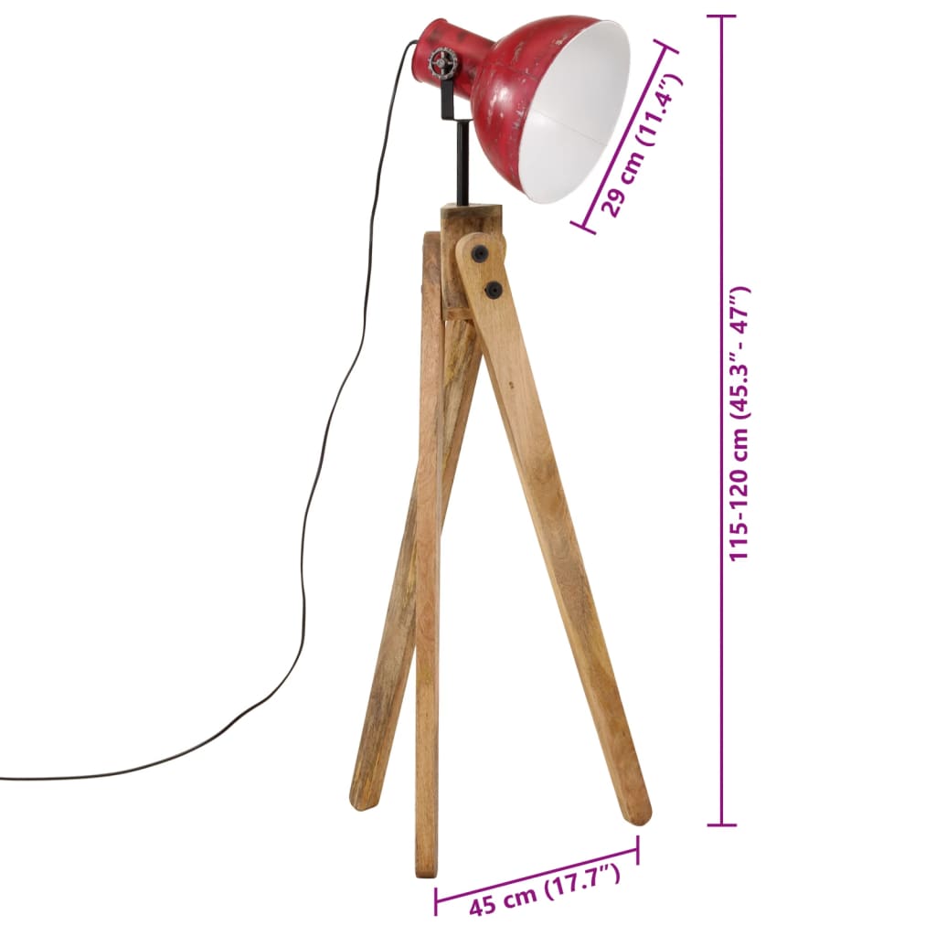 kopott piros fali lámpa 25 W 45x45x120 cm E27