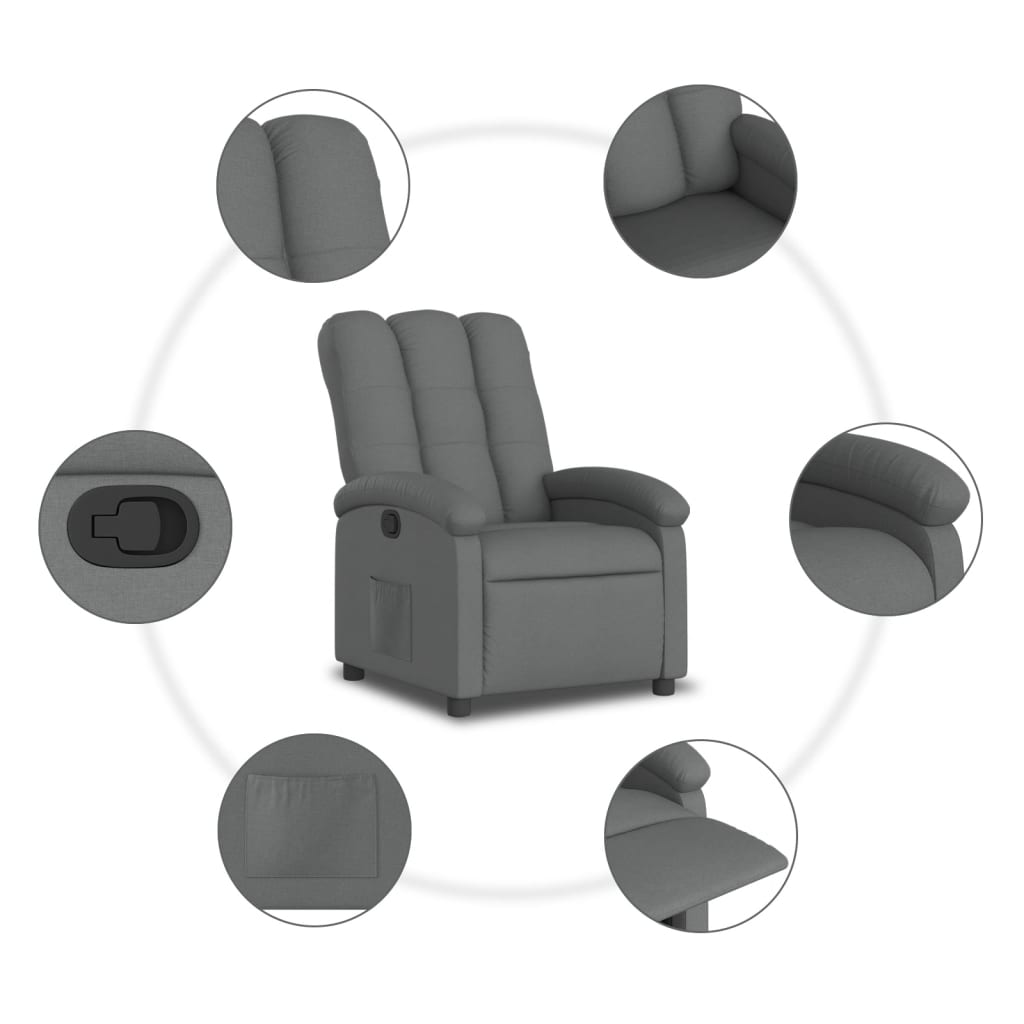 sötétszürke szövet relaxfotel