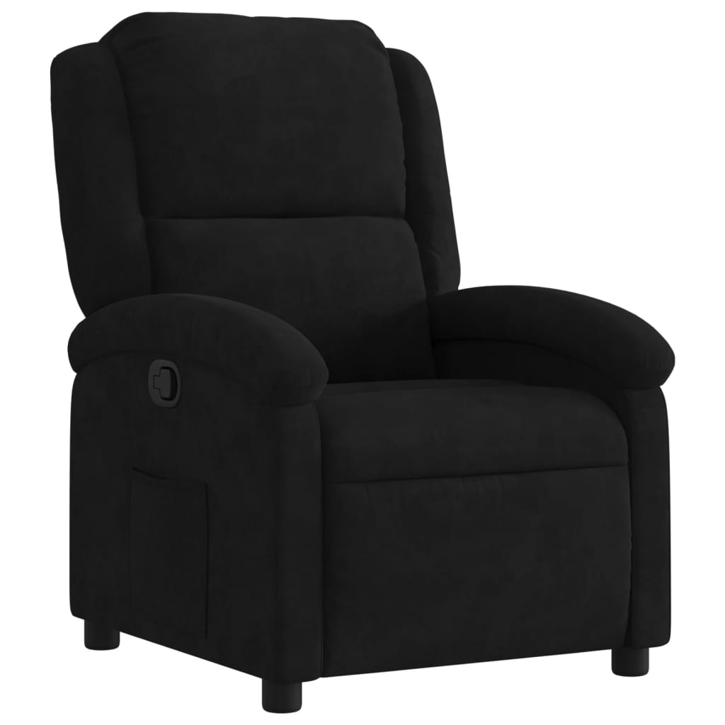 fekete bársony relaxfotel