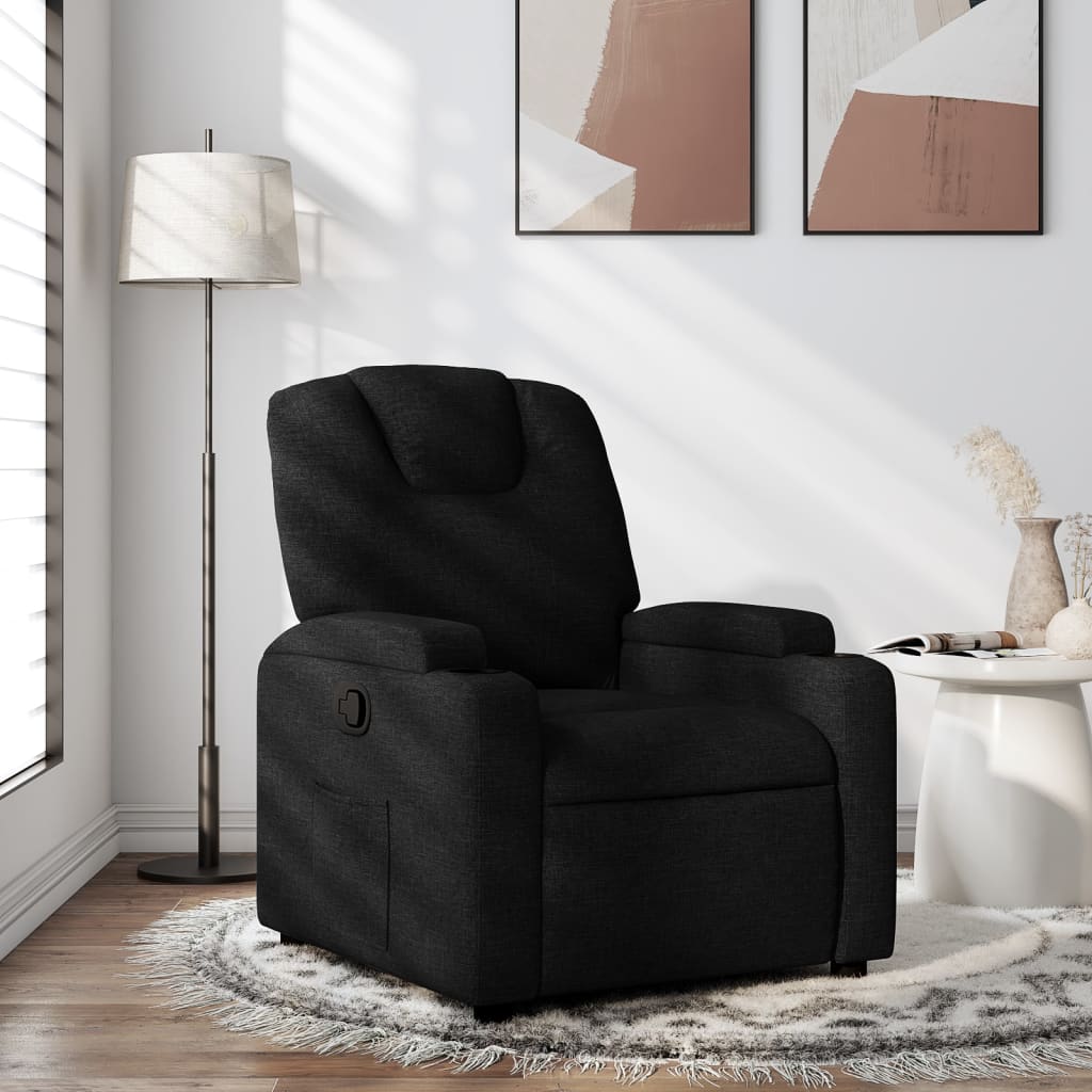 fekete szövet relaxfotel