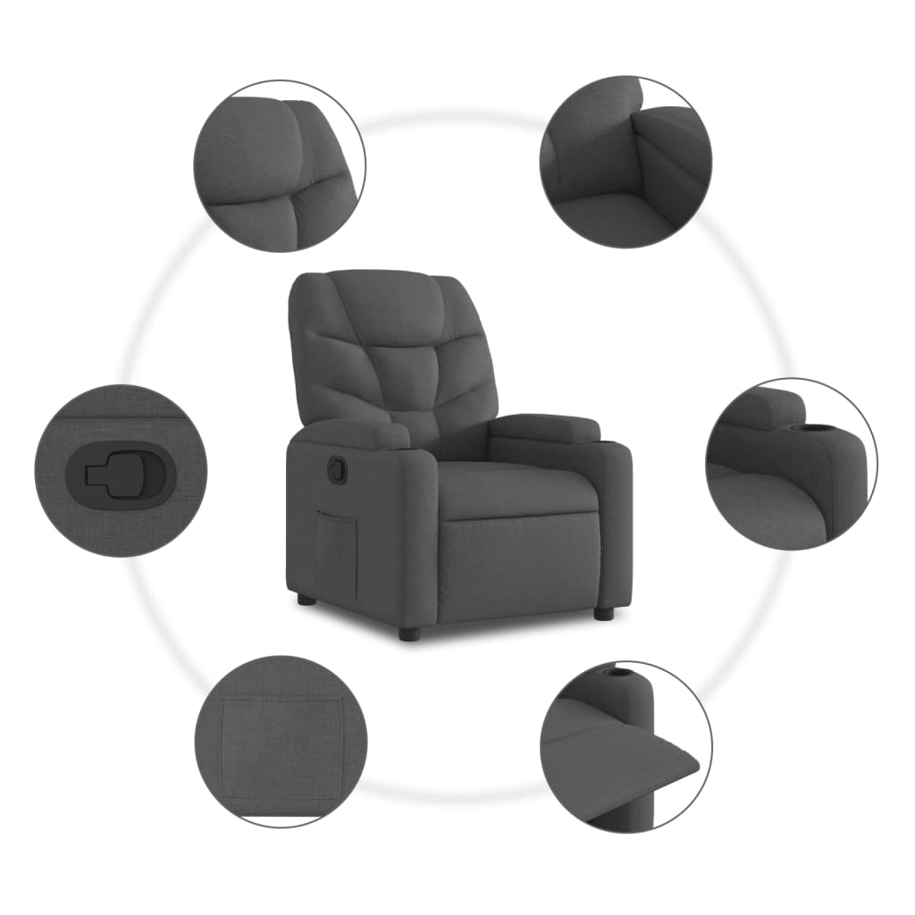 sötétszürke szövet relaxfotel