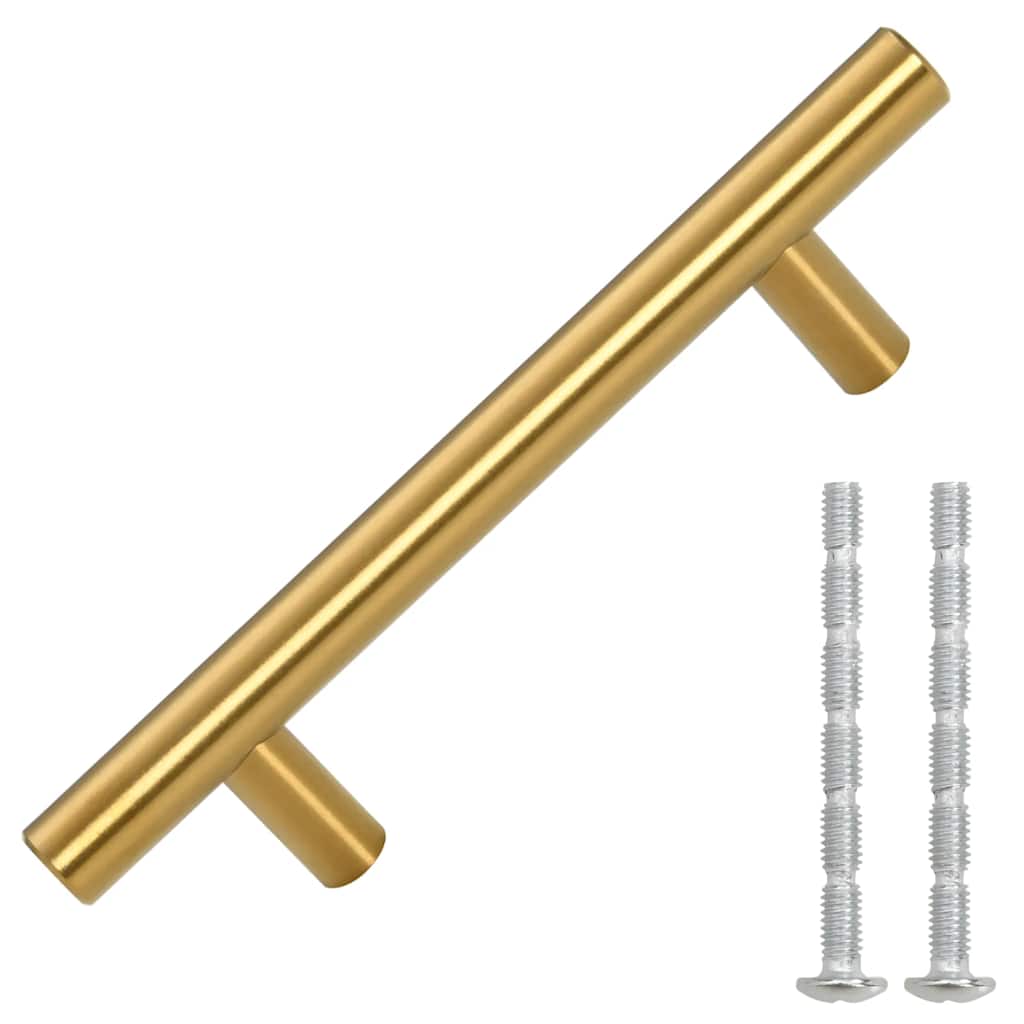 10 db aranyszínű rozsdamentes acél szekrényfogantyú 64 mm