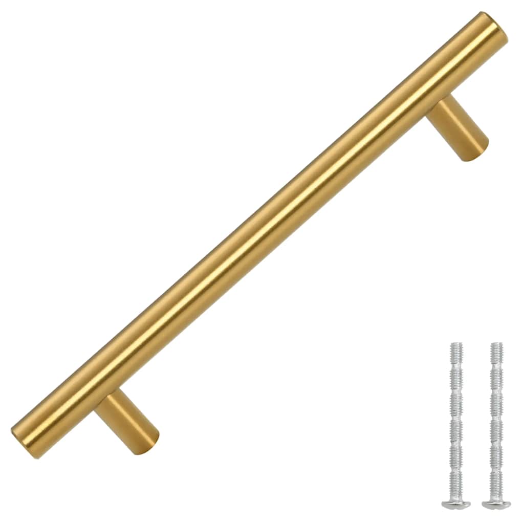10 db aranyszínű rozsdamentes acél szekrényfogantyú 128 mm
