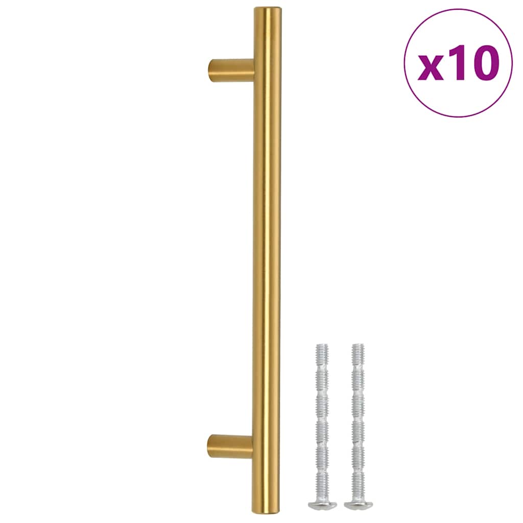10 db aranyszínű rozsdamentes acél szekrényfogantyú 160 mm