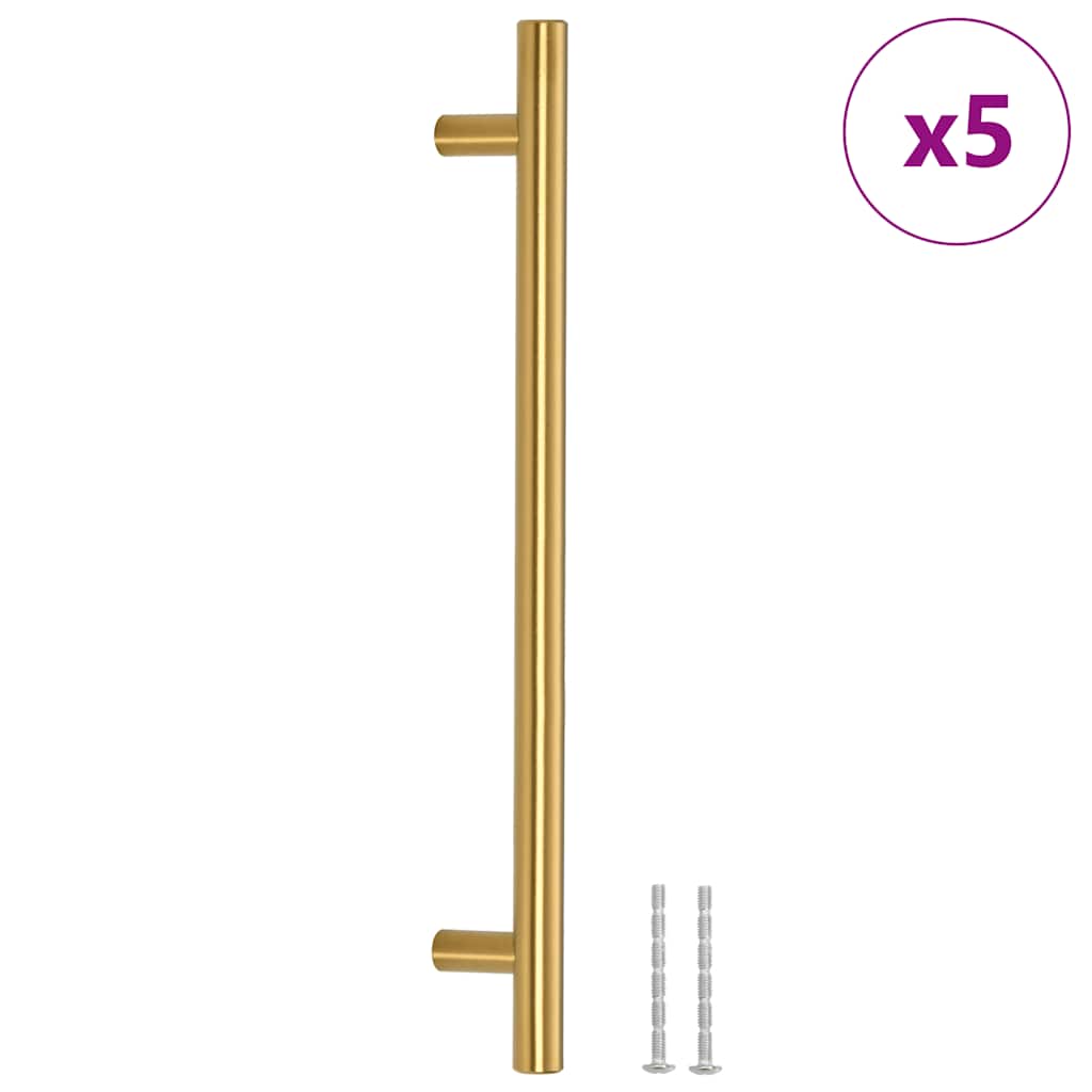5 db aranyszínű rozsdamentes acél szekrényfogantyú 192 mm