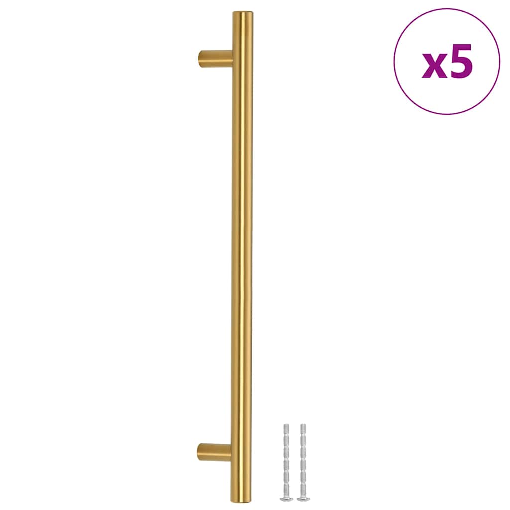 5 db aranyszínű rozsdamentes acél szekrényfogantyú 224 mm
