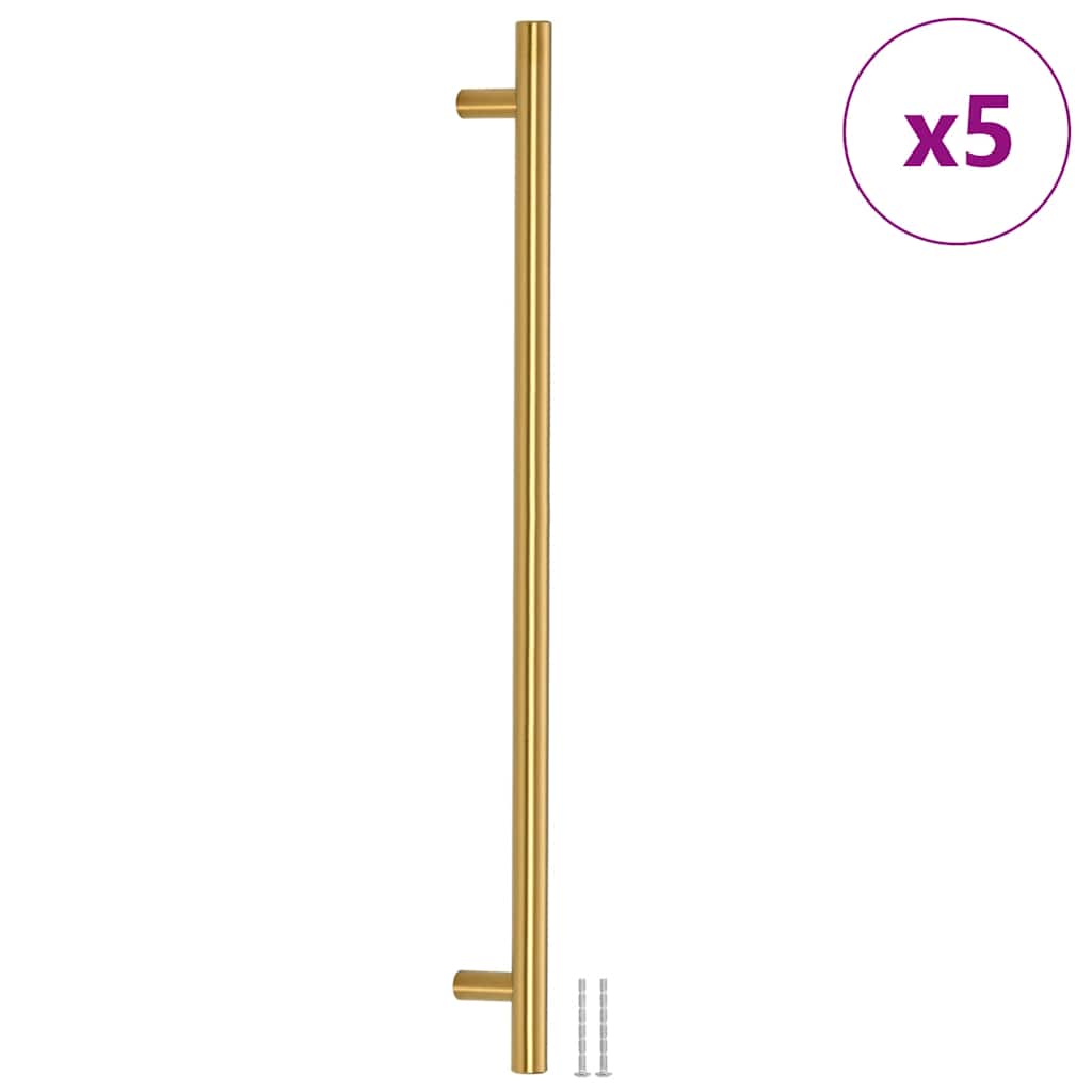 5 db aranyszínű rozsdamentes acél szekrényfogantyú 480 mm