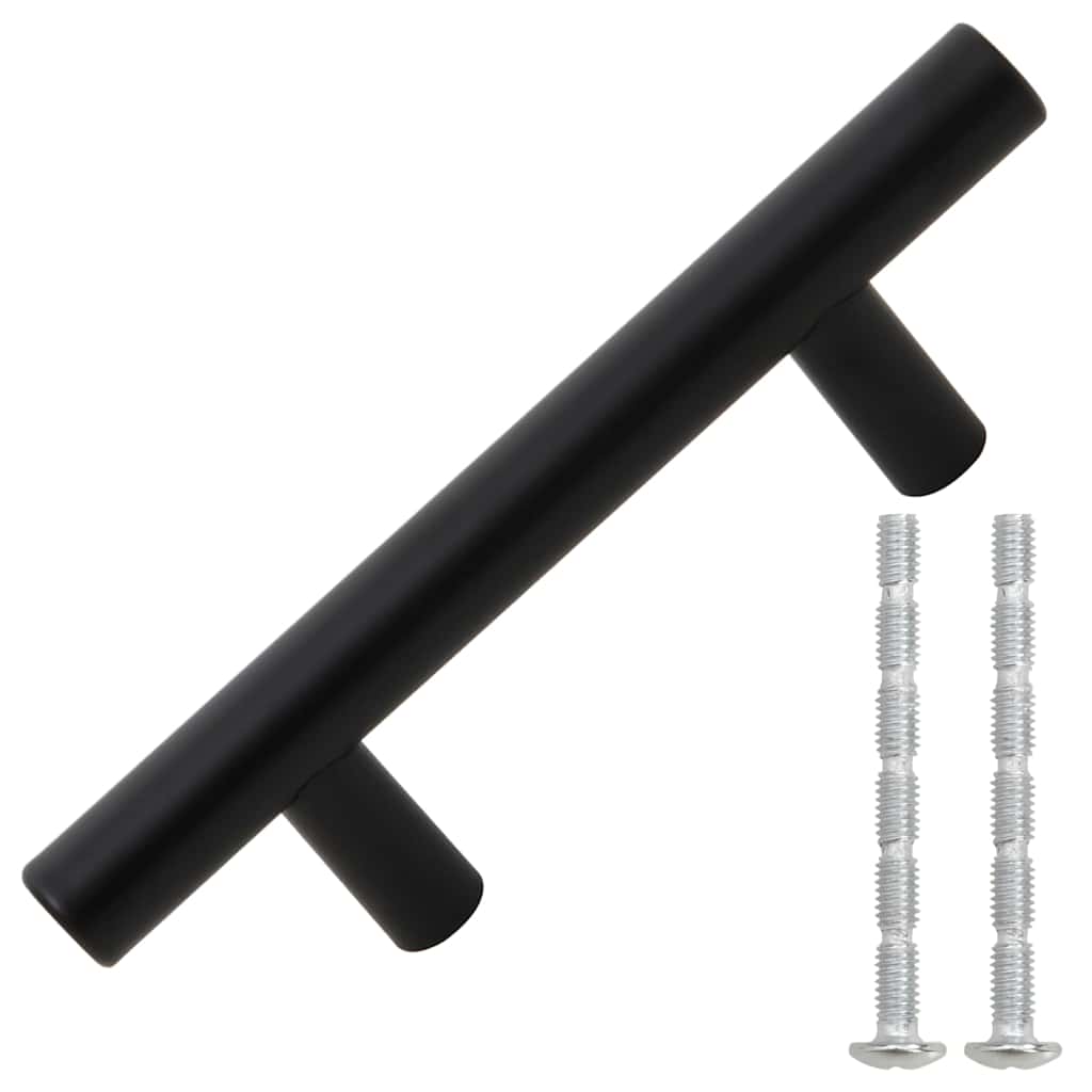 10 db fekete rozsdamentes acél szekrényfogantyú 64 mm