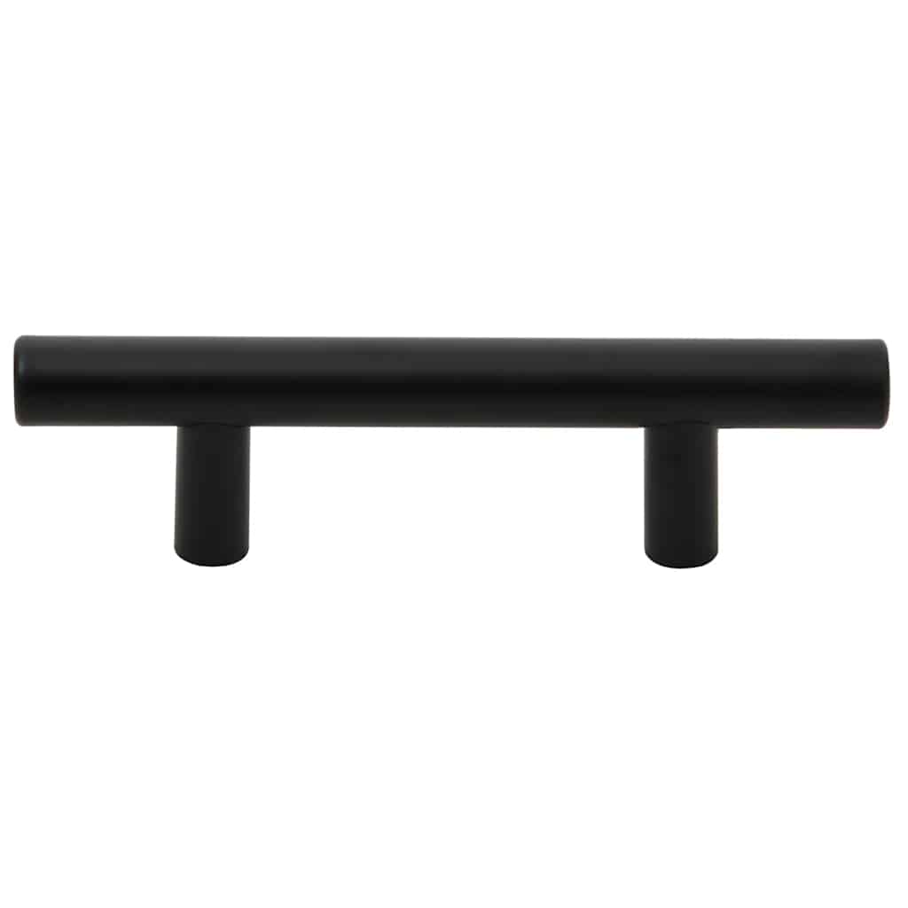 10 db fekete rozsdamentes acél szekrényfogantyú 64 mm