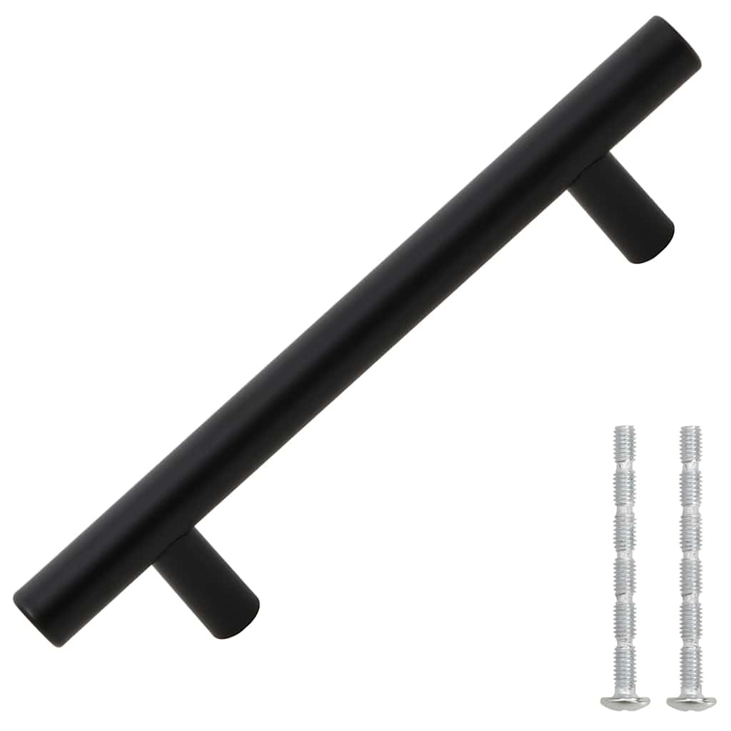 10 db fekete rozsdamentes acél szekrényfogantyú 96 mm
