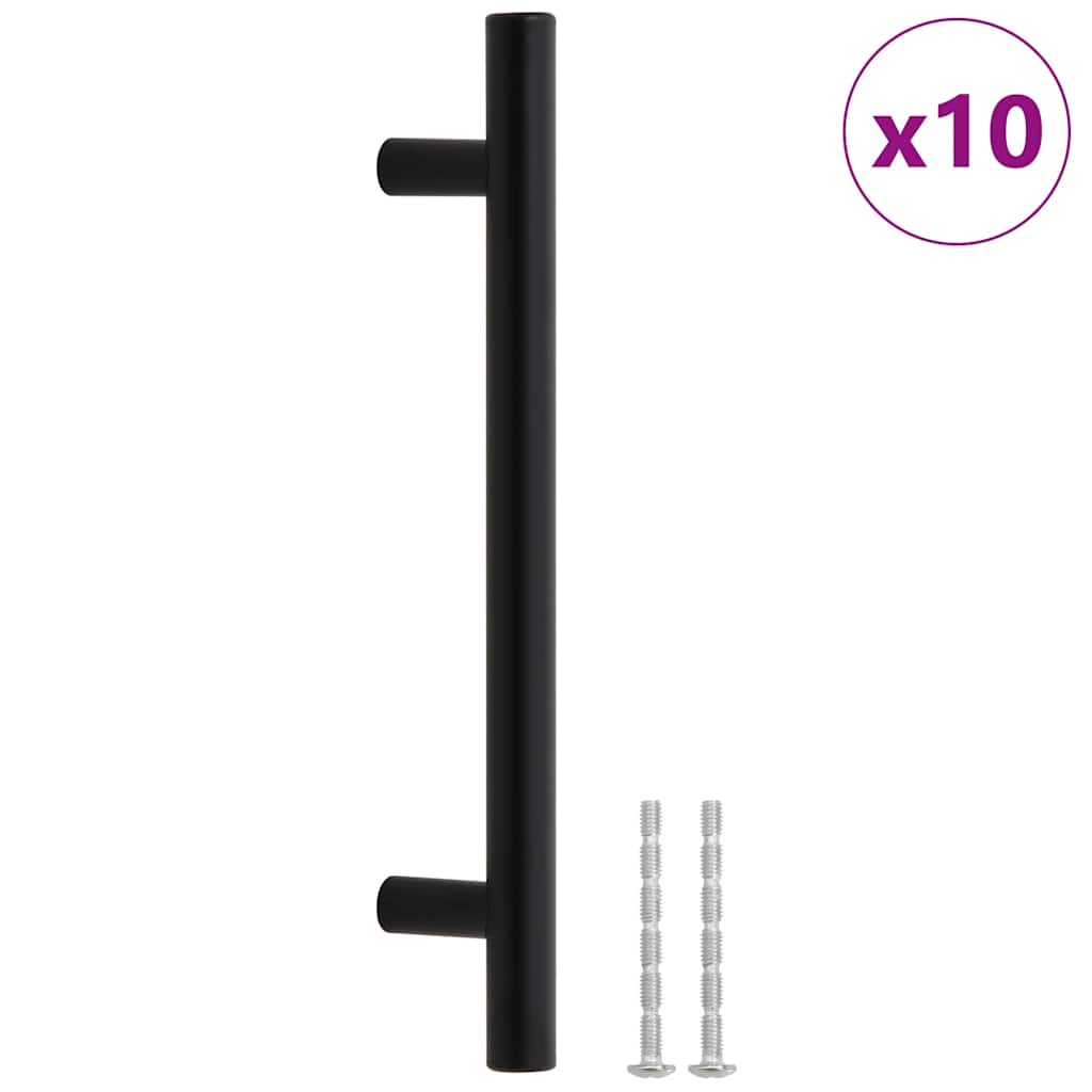 10 db fekete rozsdamentes acél szekrényfogantyú 128 mm
