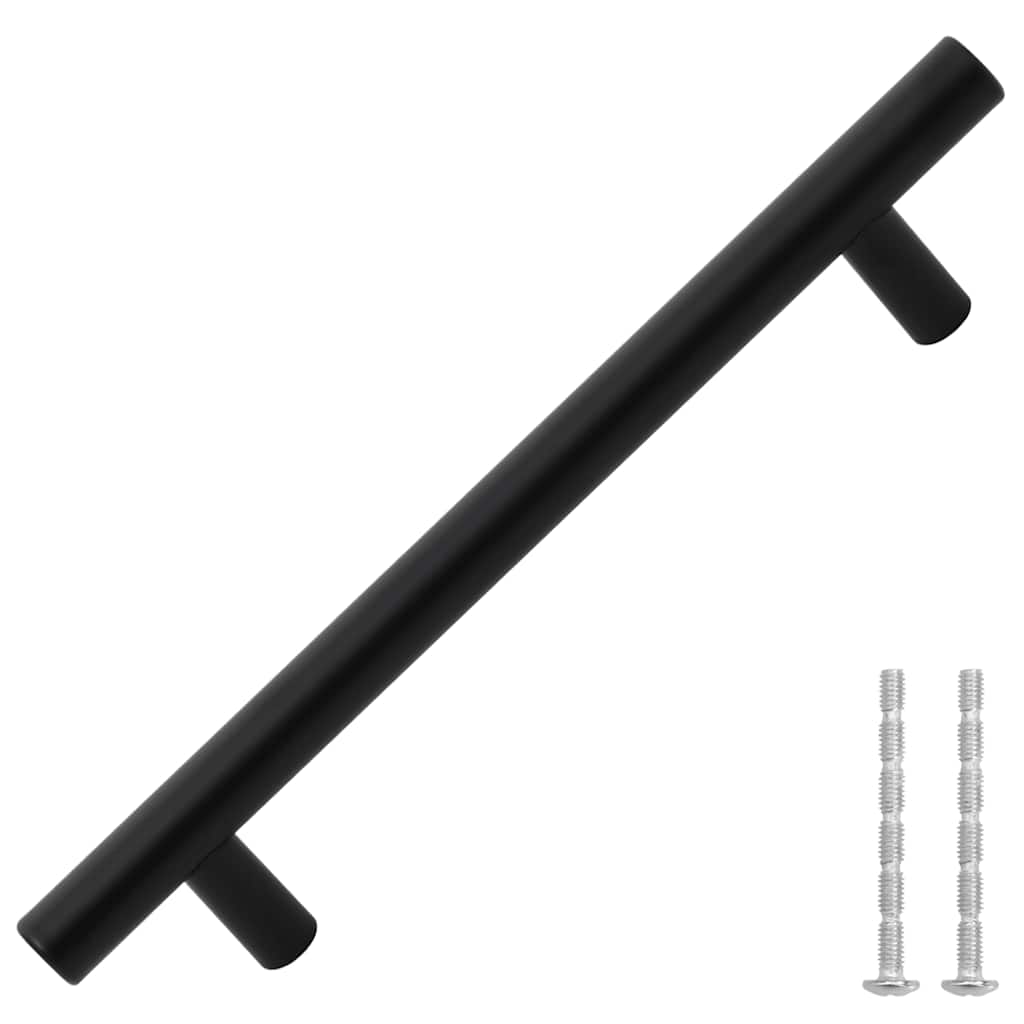10 db fekete rozsdamentes acél szekrényfogantyú 128 mm