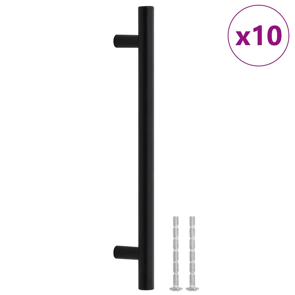 10 db fekete rozsdamentes acél szekrényfogantyú 160 mm