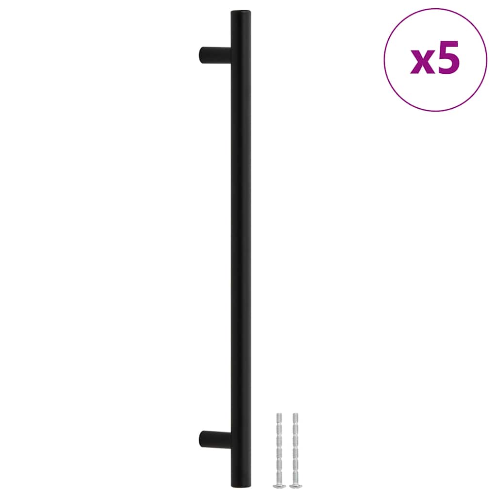 5 db fekete rozsdamentes acél szekrényfogantyú 224 mm